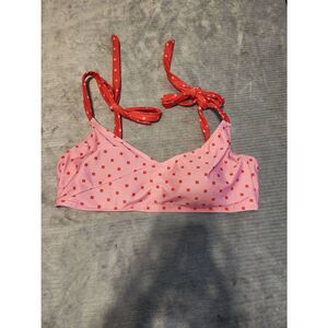Summersalt The Tie Marina Bikini Top - Square Dot in Flamingo & Hibiscus Size: 8